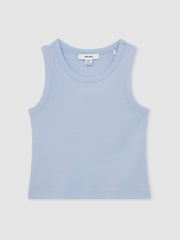 9-13 yrs Stretch-Cotton Ribbed Vest Blue | Children & Baby