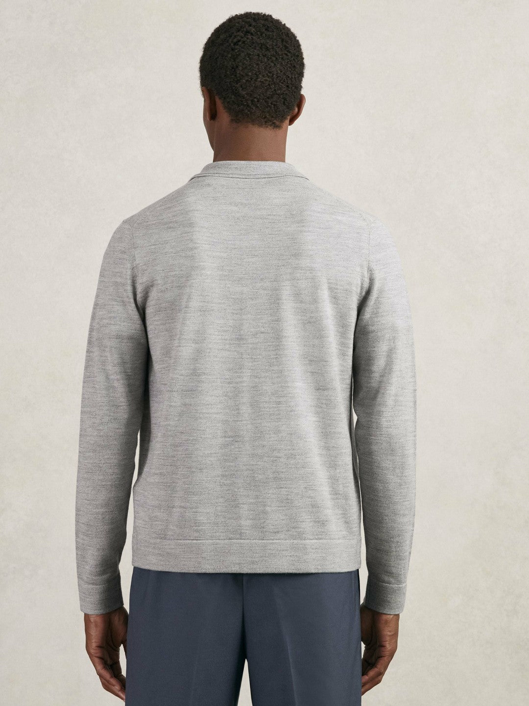 Merino Wool Button-Through Shirt Soft Grey Mouline | Men
