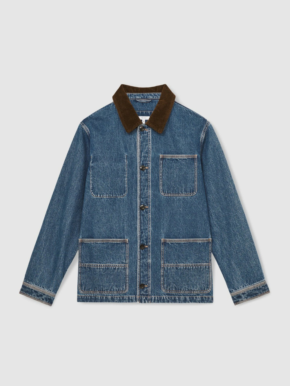 Corduroy Collar Denim Worker Jacket Denim Blue | Men