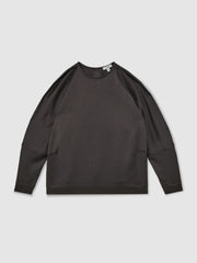 Satin Button-Back Long-Sleeve Top Mauve | Women