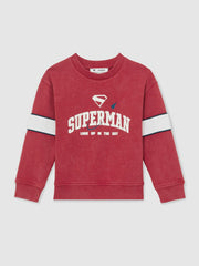 3-9 yrs Superman Cotton Logo Sweatshirt Red | Children & Baby
