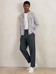 Relaxed-Fit Pleated Tapered Trousers Steel Blue | Men