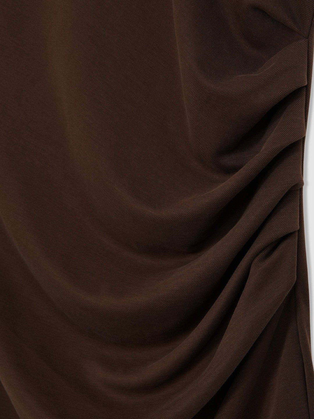 Jersey Ruched Racer Midi Dress Chocolate Brown | Women