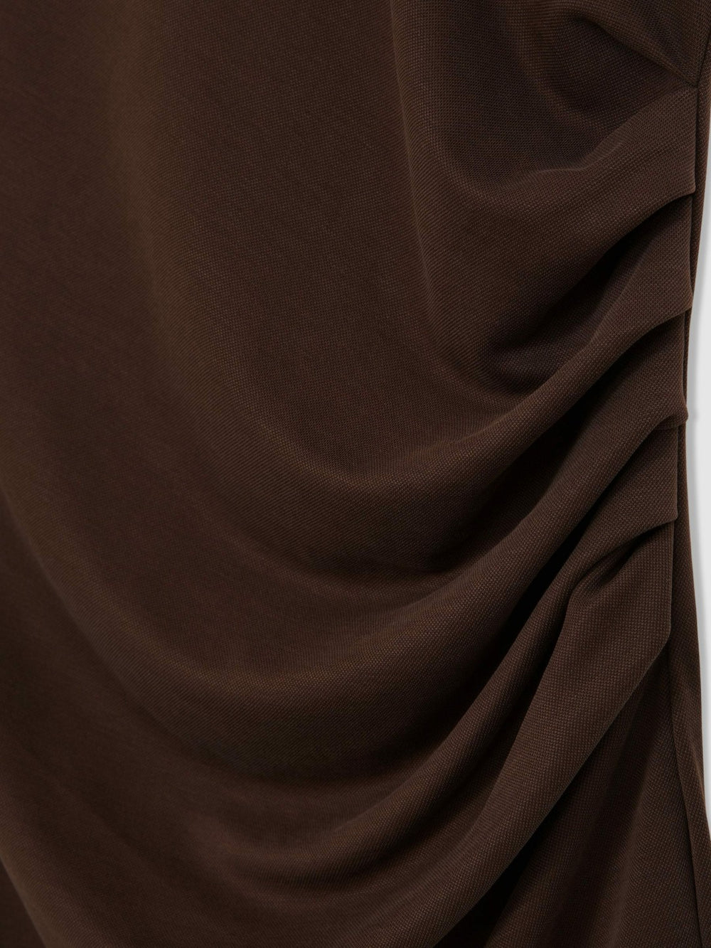 Jersey Ruched Racer Midi Dress Chocolate Brown | Women