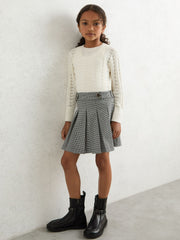 Houndstooth-Check Pleated Skirt Black/White | Children & Baby
