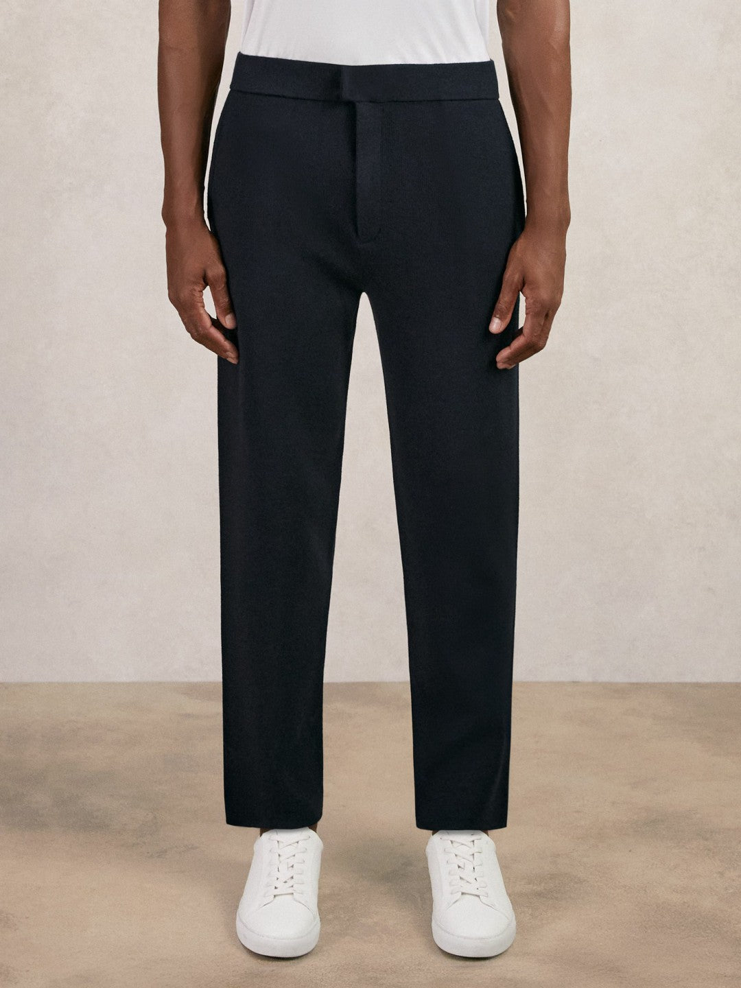 Tapered Knitted Trousers Navy | Men