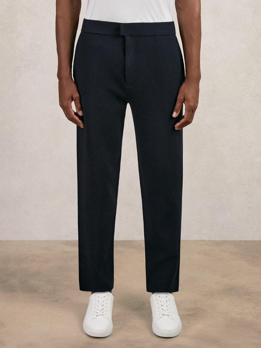 Tapered Knitted Trousers Navy | Men