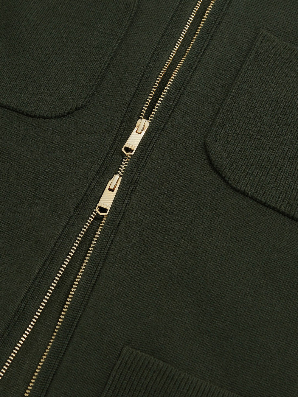 Four-Pocket Zip-Through Cardigan Forest Green | Men