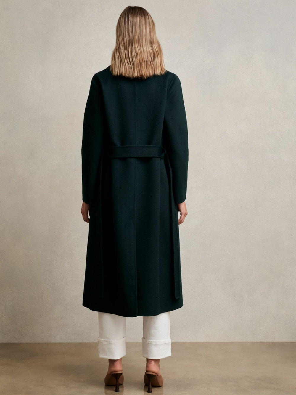 Petite Double-Breasted Blindseam Coat Wool-Blend Green | Women