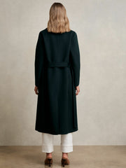 Petite Double-Breasted Blindseam Coat Wool-Blend Green | Women