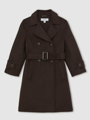 9-13 yrs Double-Breasted Blindseam Wool-Blend Coat Chocolate Brown | Children & Baby