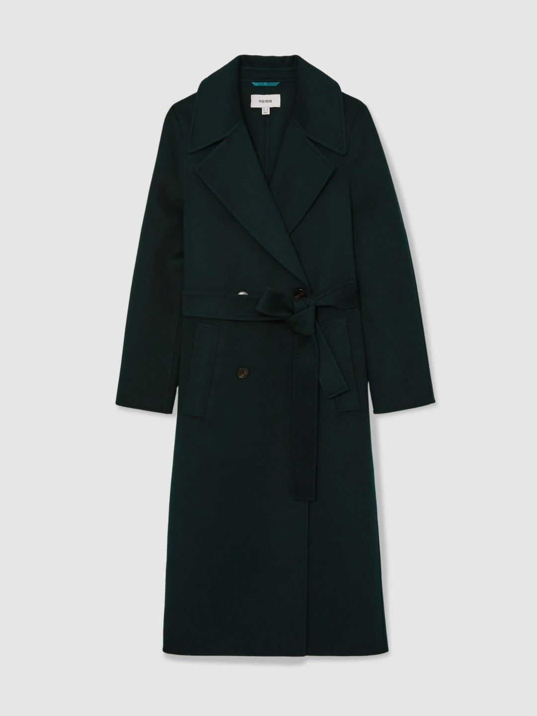 Double-Breasted Blindseam Coat Wool-Blend Green | Women