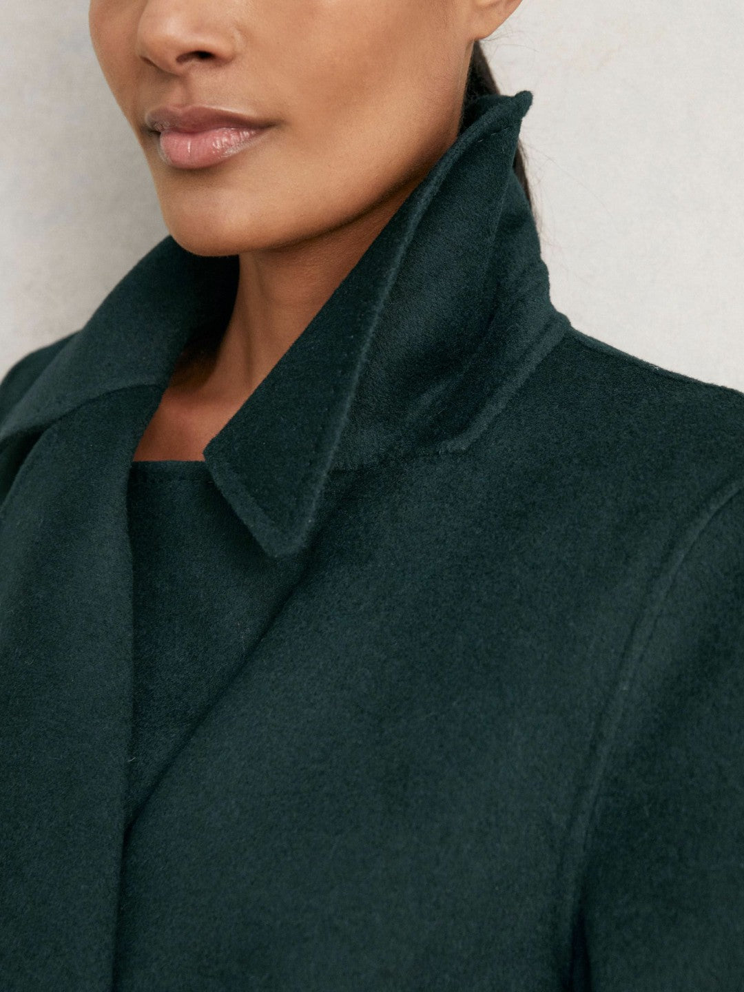 Double-Breasted Blindseam Coat Wool-Blend Green | Women