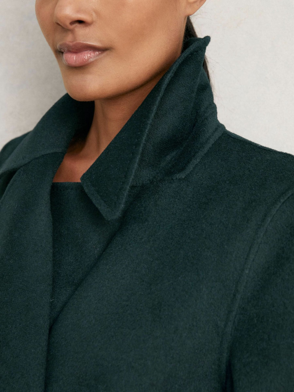 Double-Breasted Blindseam Coat Wool-Blend Green | Women