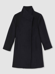 Wool-Blend Funnel-Neck Coat Navy | Children & Baby