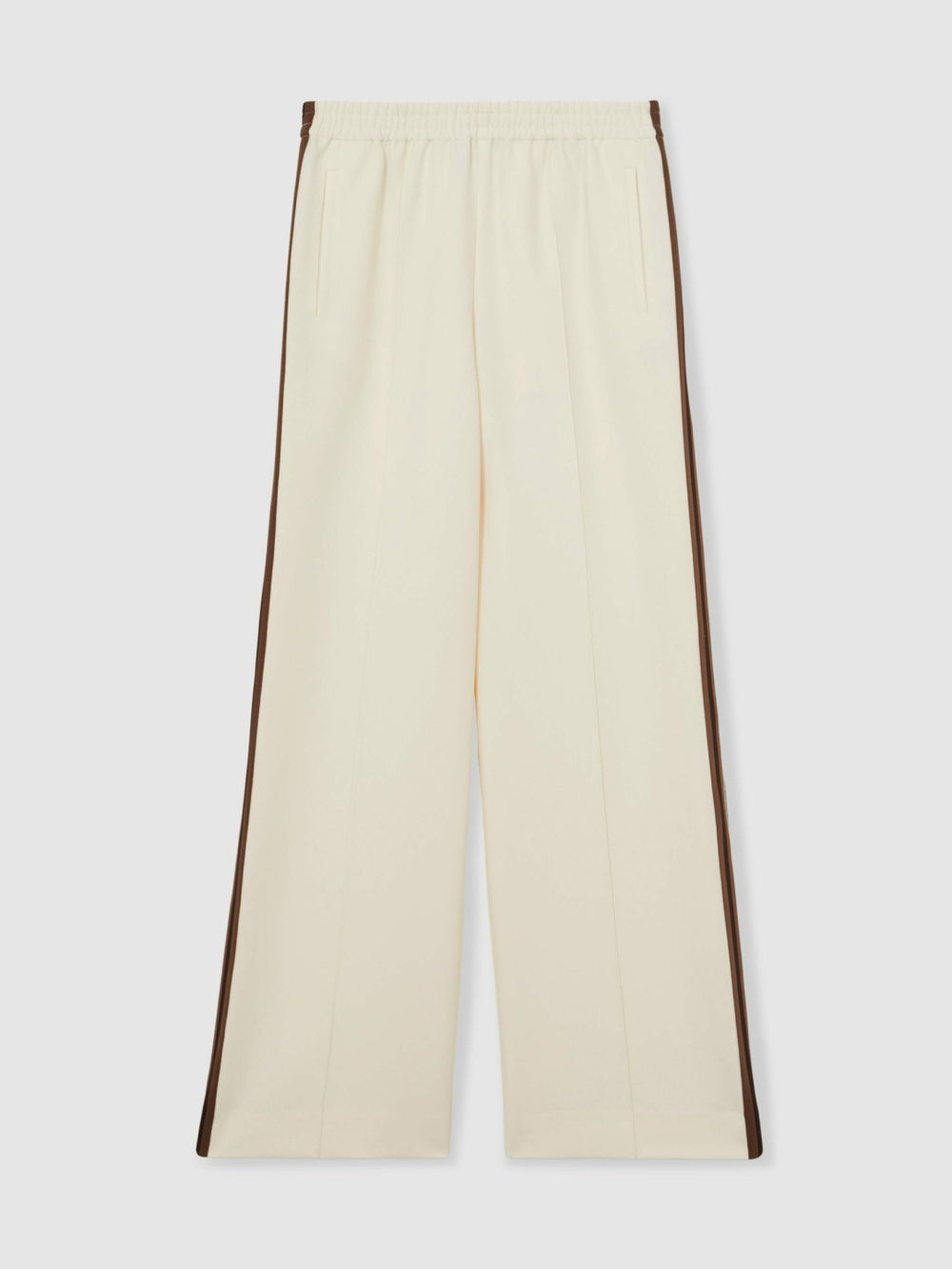 Side-Stripe Wide-Leg Trousers Cream | Women