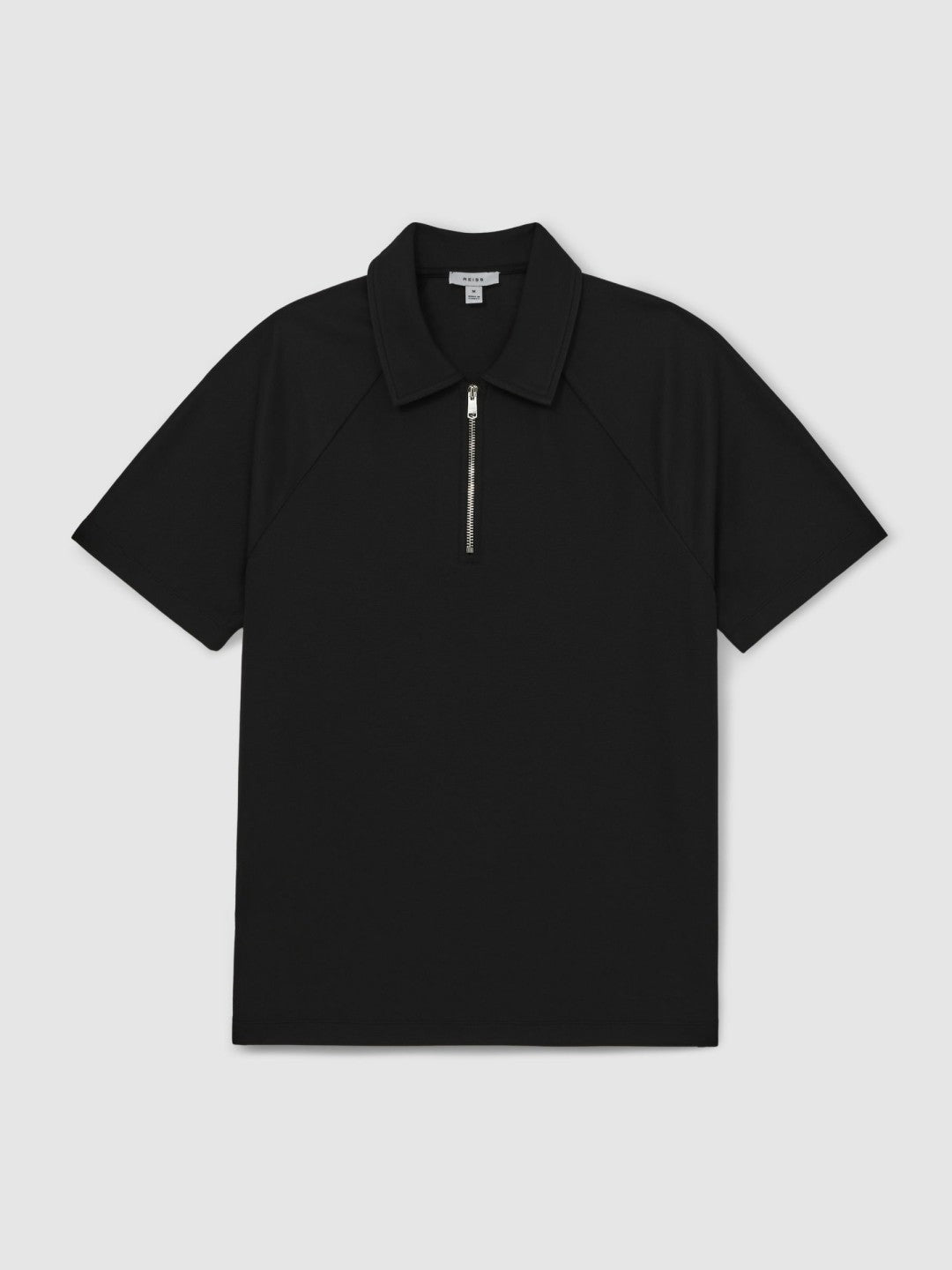 Textured Raglan Half-Zip Polo Shirt Black | Men