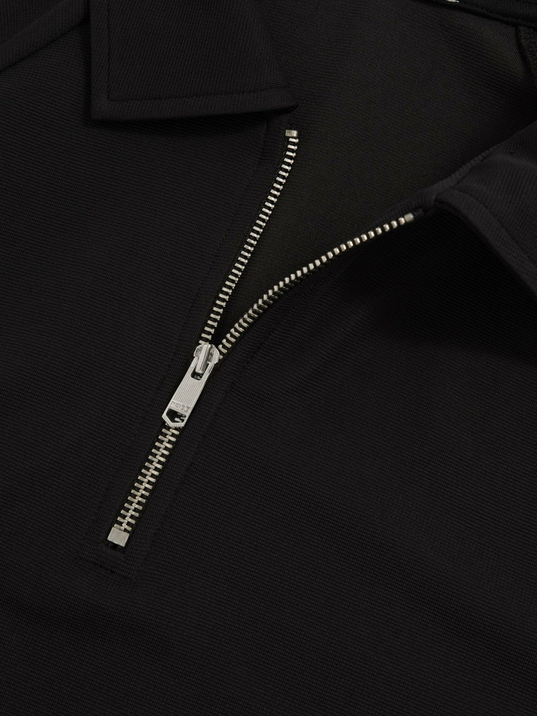 Textured Raglan Half-Zip Polo Shirt Black | Men
