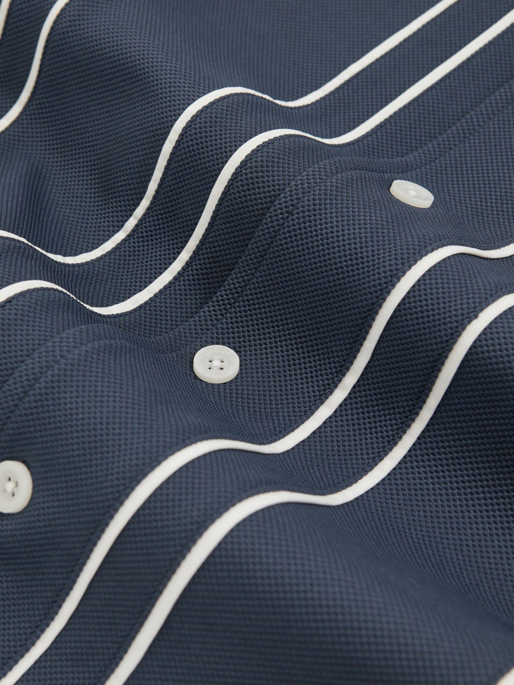 Piped-Stripe Cuban-Collar Shirt Airforce Blue | Men