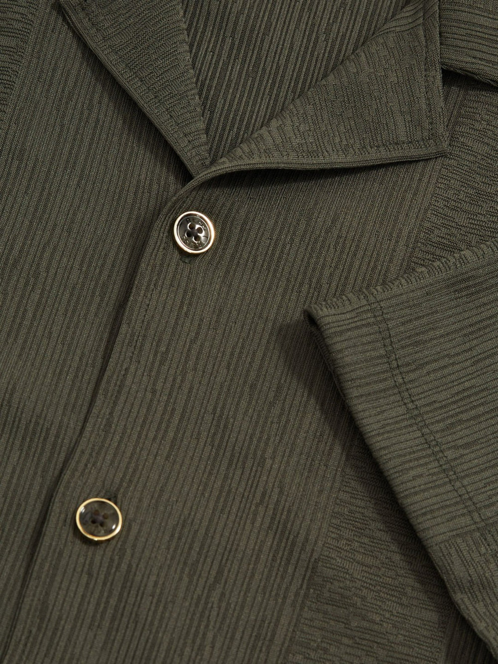 Jacquard-Stripe Cuban-Collar Shirt Dark Green | Men