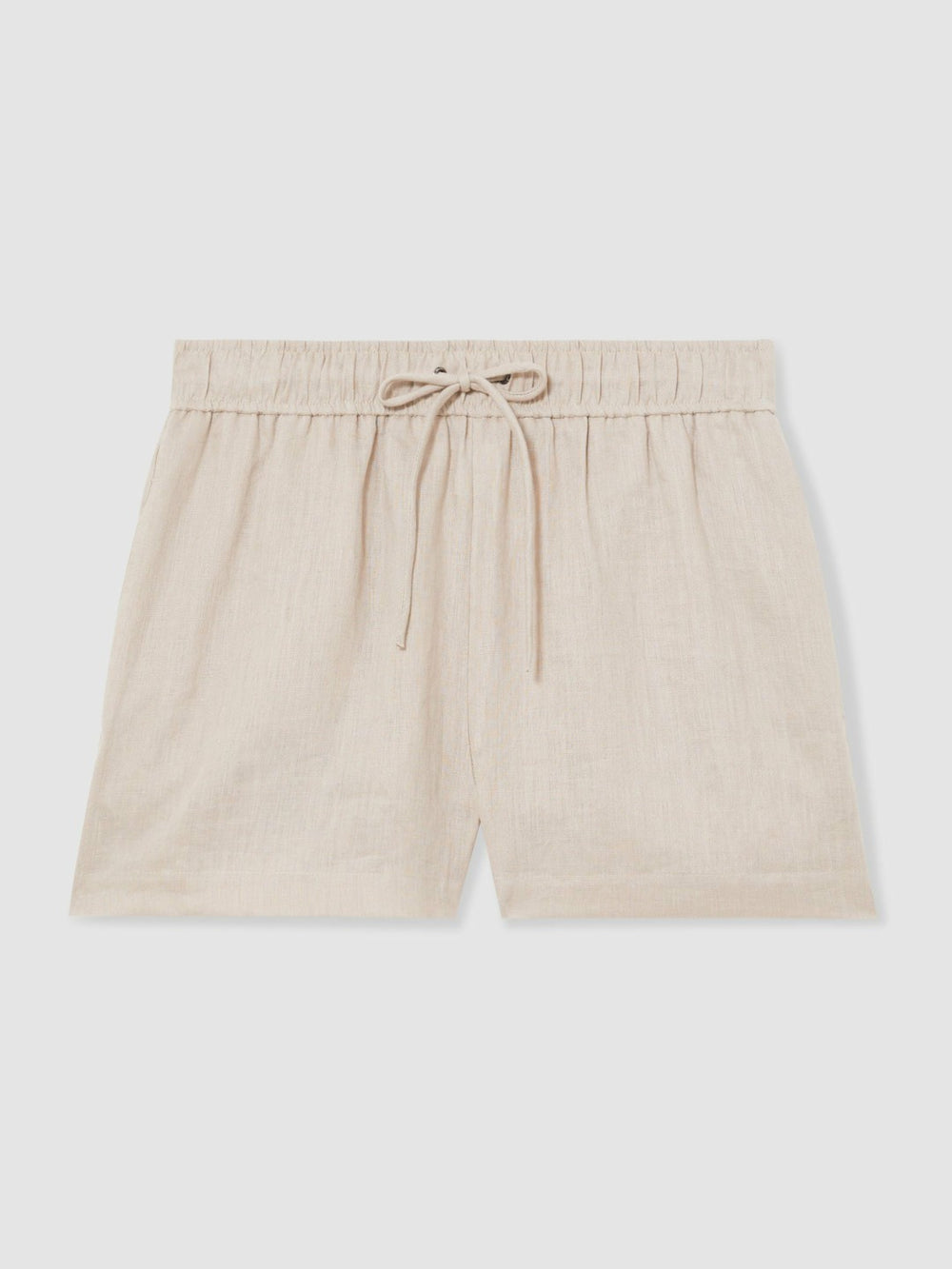 Linen-Blend Drawstring Shorts Neutral | Women