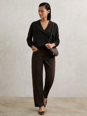 Cashmere V-Neck Jumper Chocolate Brown | Women