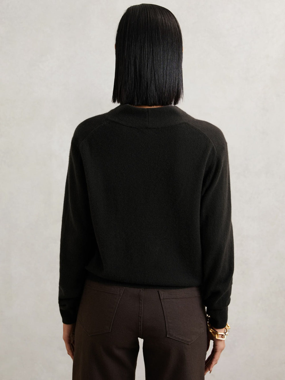 Cashmere V-Neck Jumper Chocolate Brown | Women