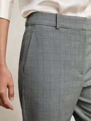 Petite Check Slim-Fit Suit Trousers Grey | Women