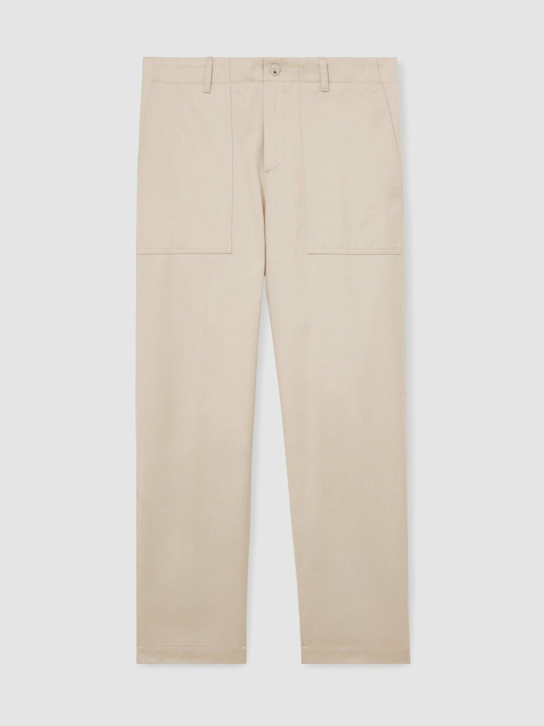 Lyocell Cotton Wide Utility Trousers Ecru | Men