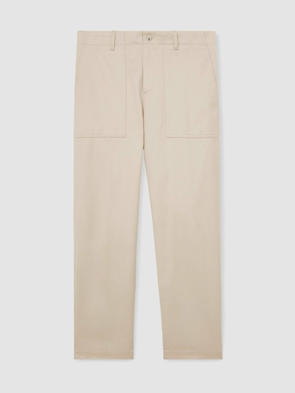 Lyocell Cotton Wide Utility Trousers Ecru | Men