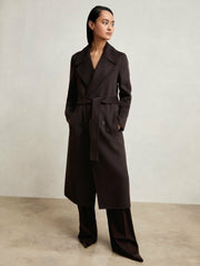 Double-Breasted Blindseam Coat Wool-Blend Aubergine | Women