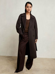Double-Breasted Blindseam Coat Wool-Blend Aubergine | Women