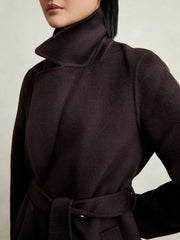 Double-Breasted Blindseam Coat Wool-Blend Aubergine | Women