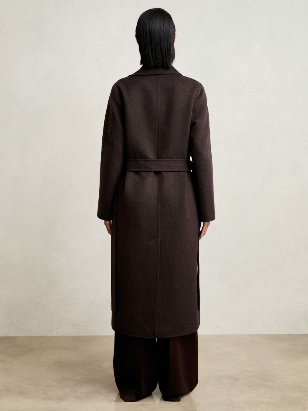 Double-Breasted Blindseam Coat Wool-Blend Aubergine | Women