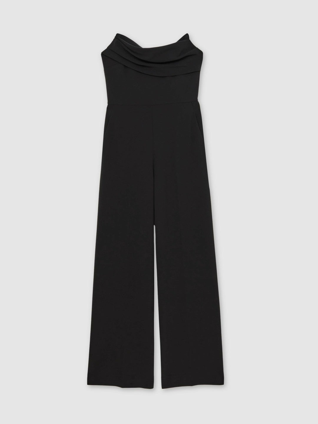 Structured Strapless Wide-Leg Jumpsuit Black | Women