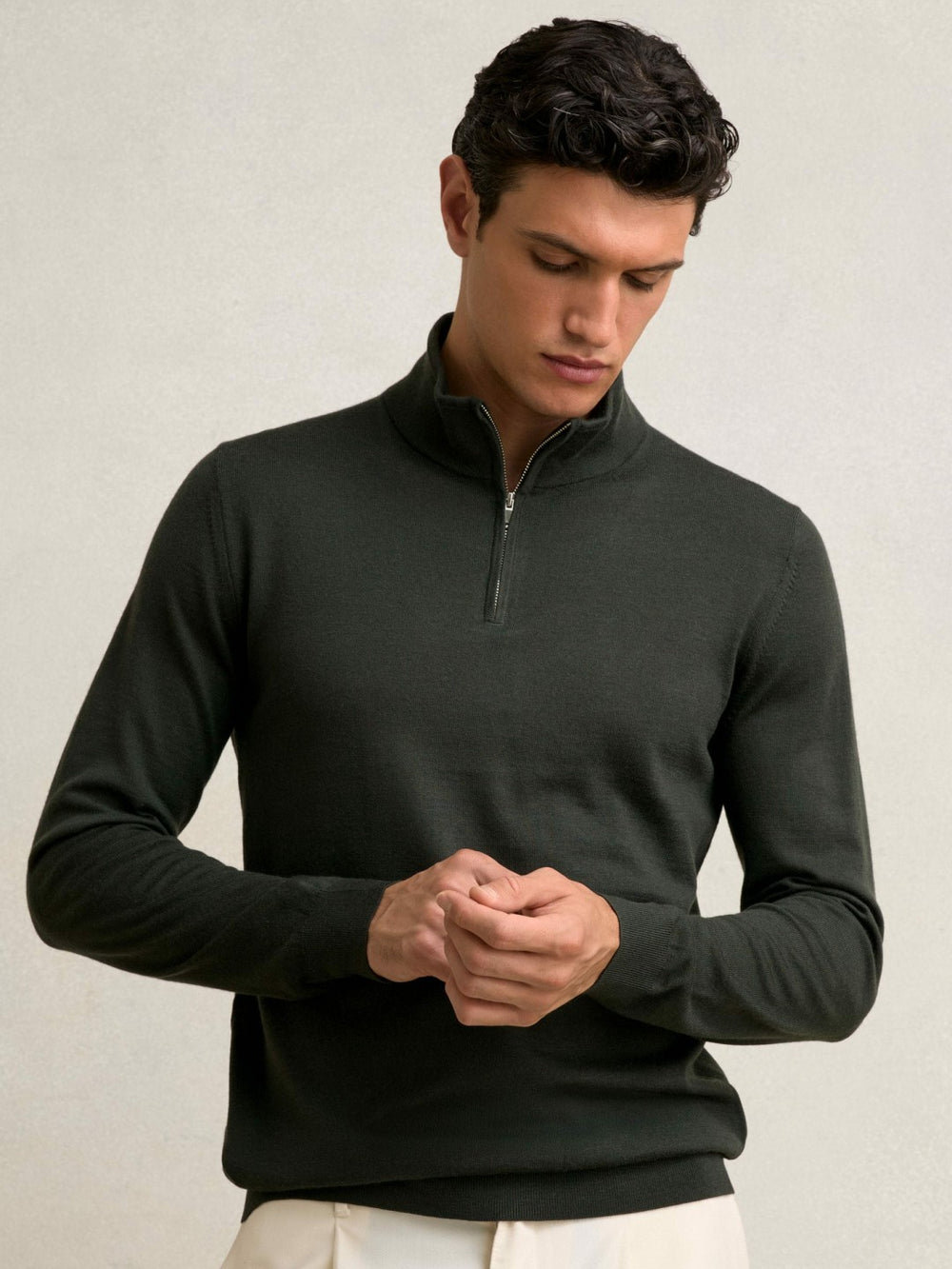 Merino Wool Half-Zip Jumper  | Men