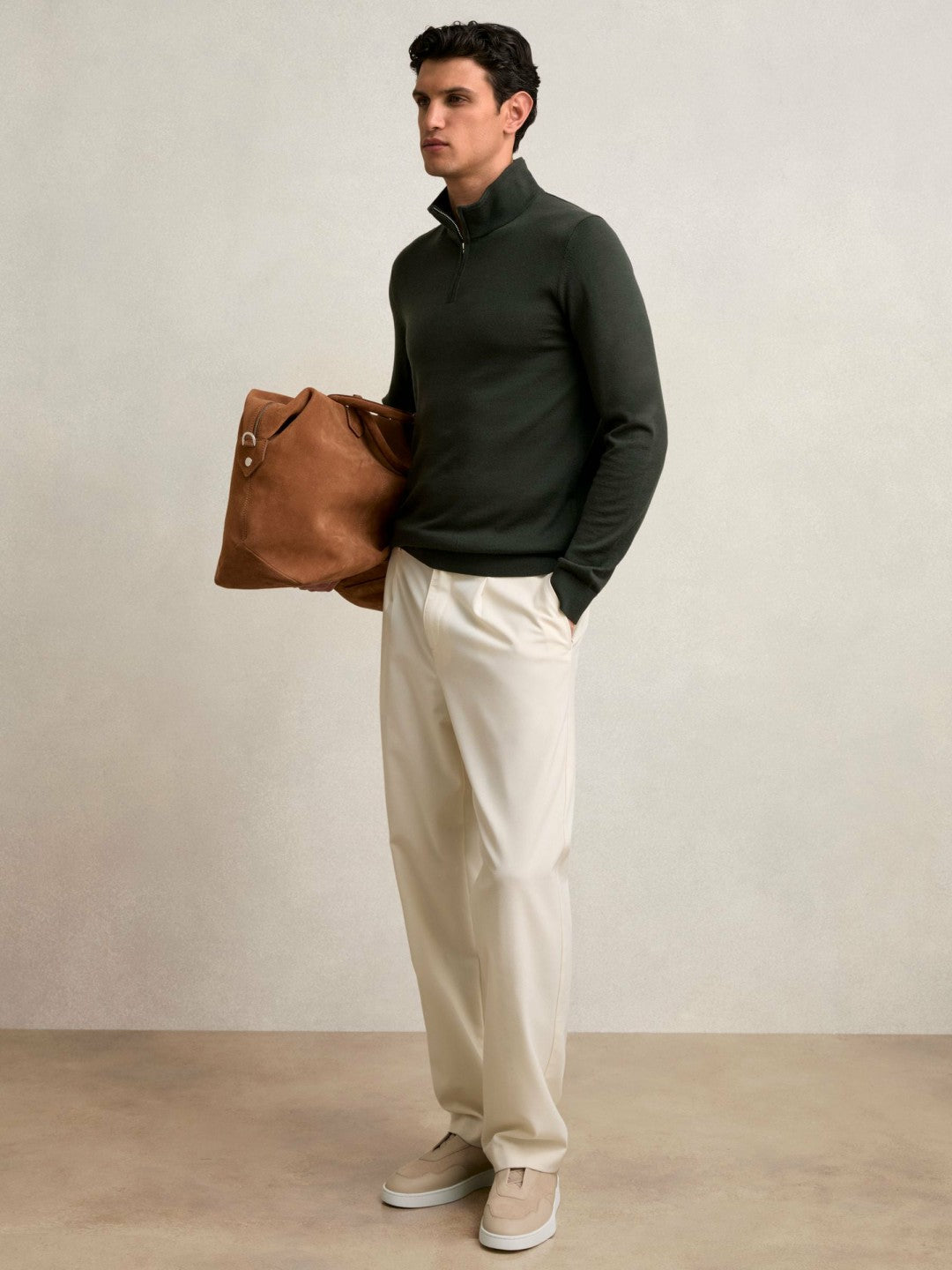 Merino Wool Half-Zip Jumper  | Men
