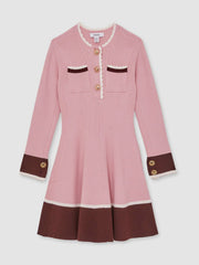 9-13 yrs Scallop-Trim Rib-Knit Dress Pink | Children & Baby
