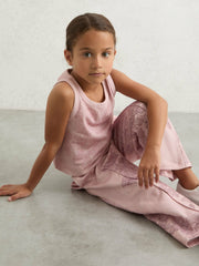 3-9 yrs Cotton Floral Vest and Joggers Set Pink Print | Children & Baby