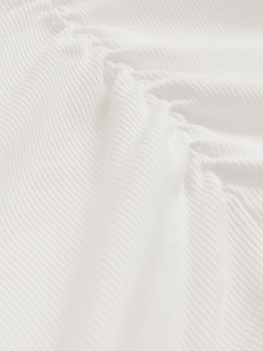 Cotton Long-Sleeve Ruched T-Shirt with Stretch White | Women
