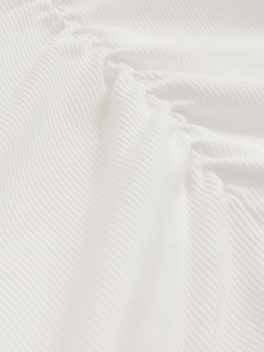 Cotton Long-Sleeve Ruched T-Shirt with Stretch White | Women