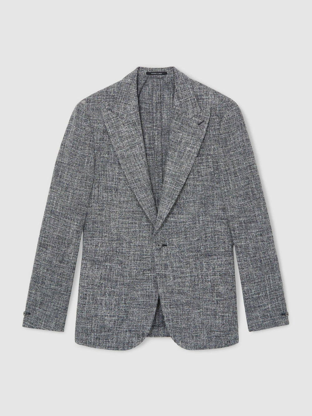 Single-Breasted Textured Mélange Blazer Slim-Fit Navy Melange | Men