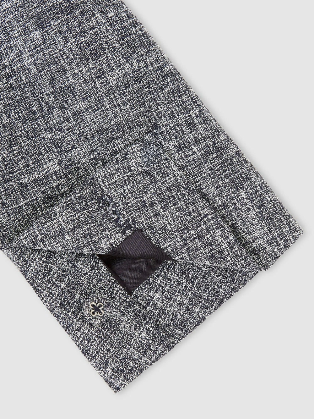Single-Breasted Textured Mélange Blazer Slim-Fit Navy Melange | Men