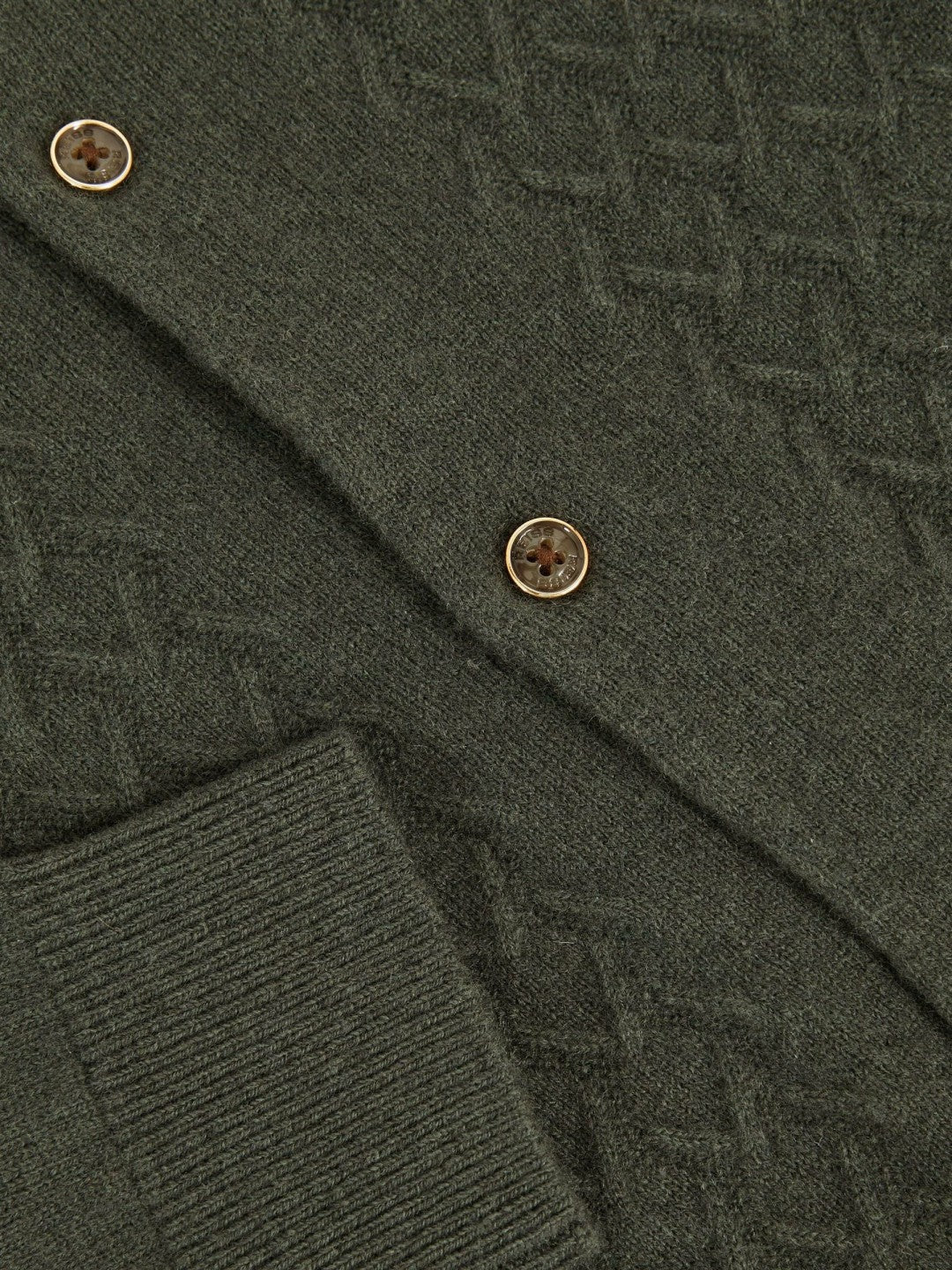 9-13 yrs Wool V-Stitch Button-Through Cardigan Forest Green | Children & Baby