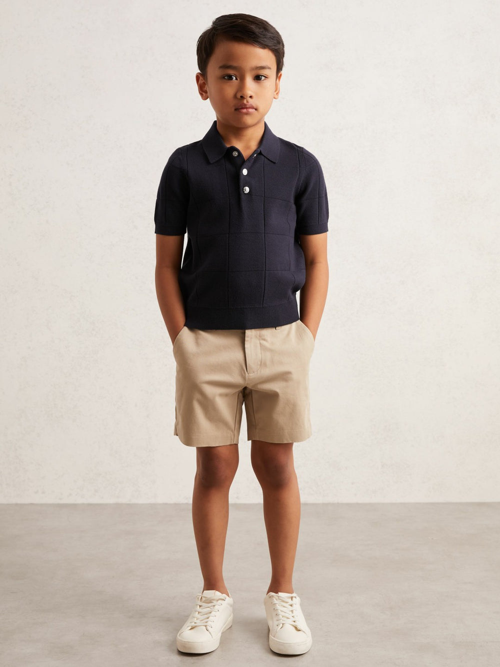3-9 yrs Stitch-Detail Press-Stud Polo Shirt Navy Blue | Children & Baby