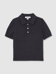 3-9 yrs Stitch-Detail Press-Stud Polo Shirt Navy Blue | Children & Baby