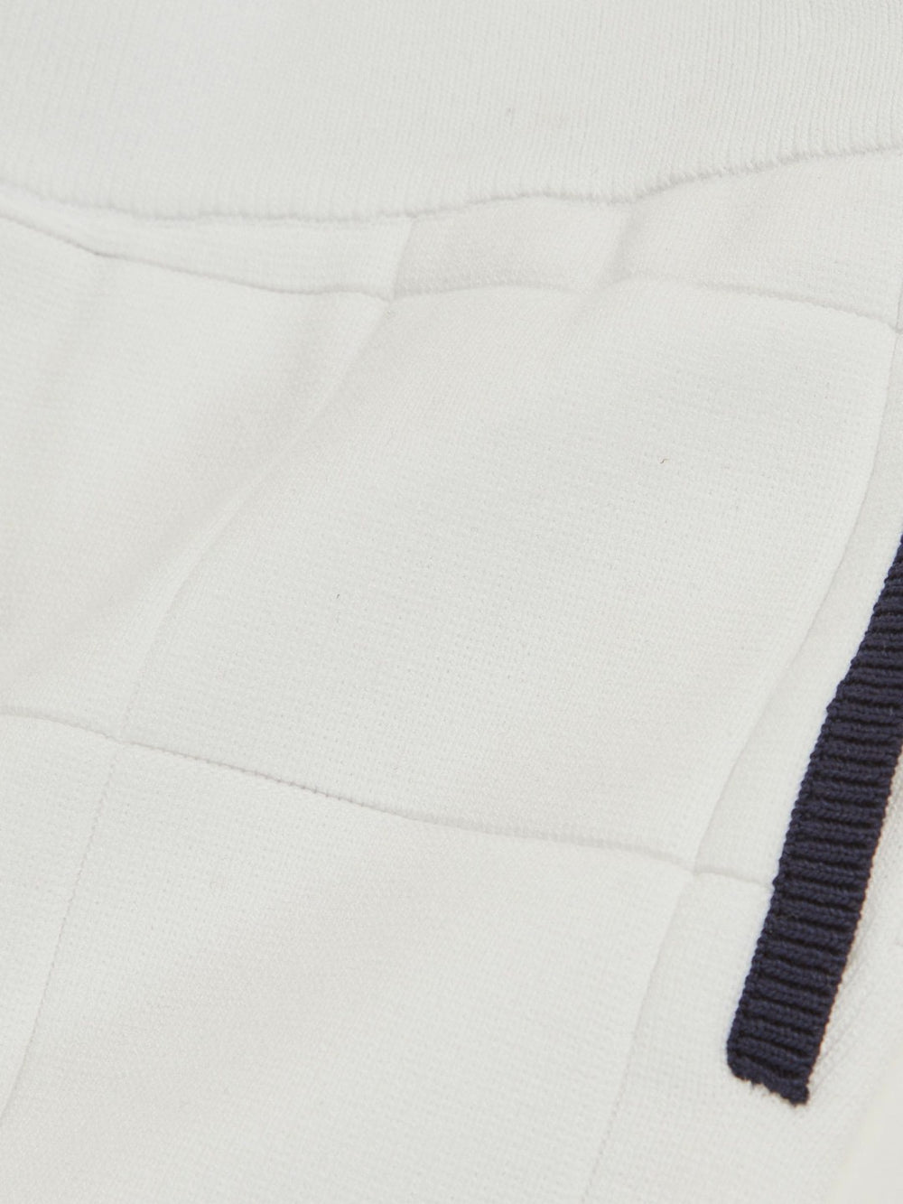 9-12 yrs Tipped Knit Stitch-Detail Shorts White/Navy | Children & Baby