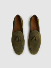 Suede Tassel Loafers Moss Green | Men