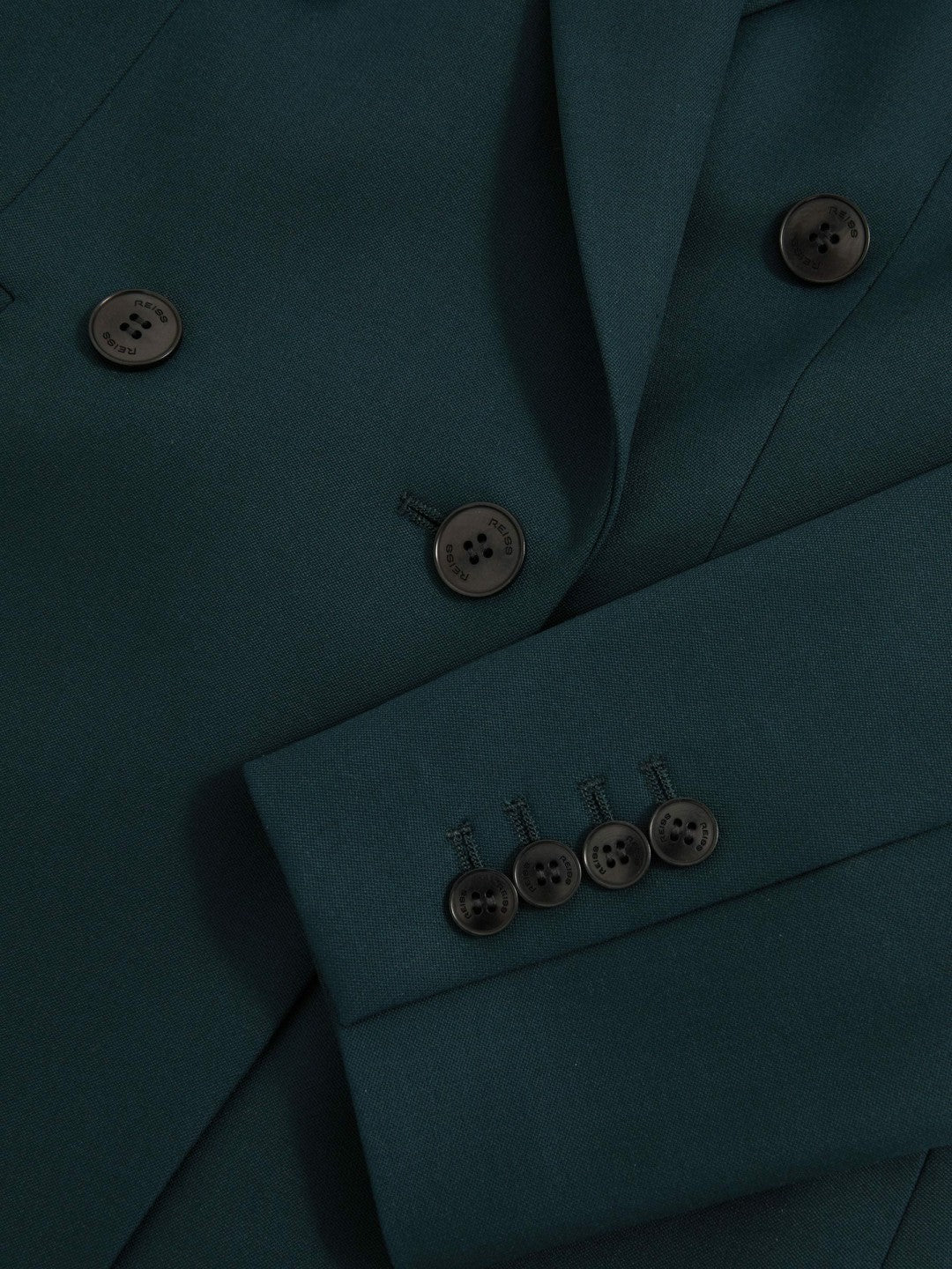 Wool-Blend Double-Breasted Suit Blazer Green | Women