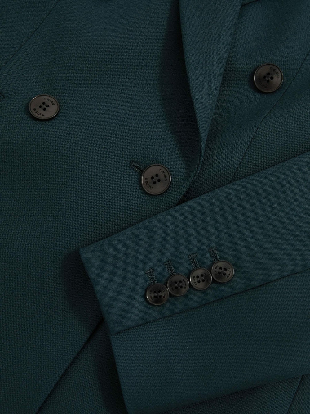 Wool-Blend Double-Breasted Suit Blazer Green | Women
